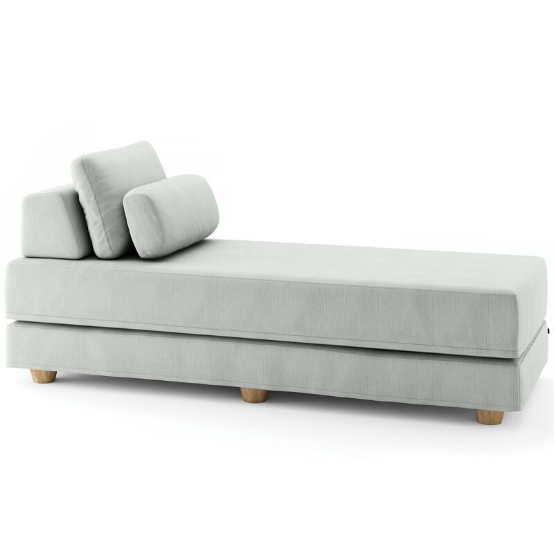 Jaxx Balshan Cushioned Micro-velvet Convertible Chaise Lounge Daybed
