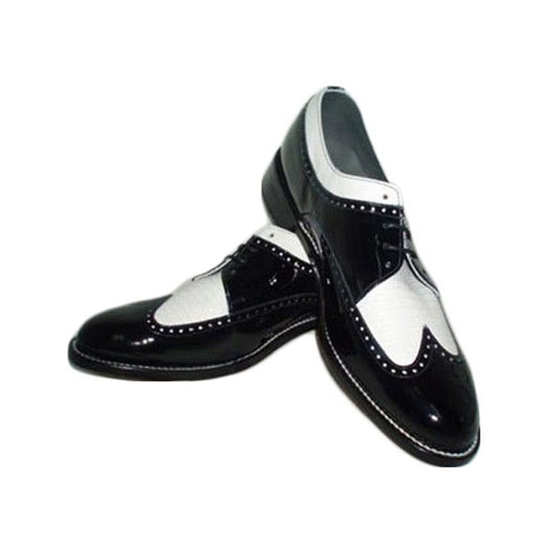 mens black and white tuxedo shoes