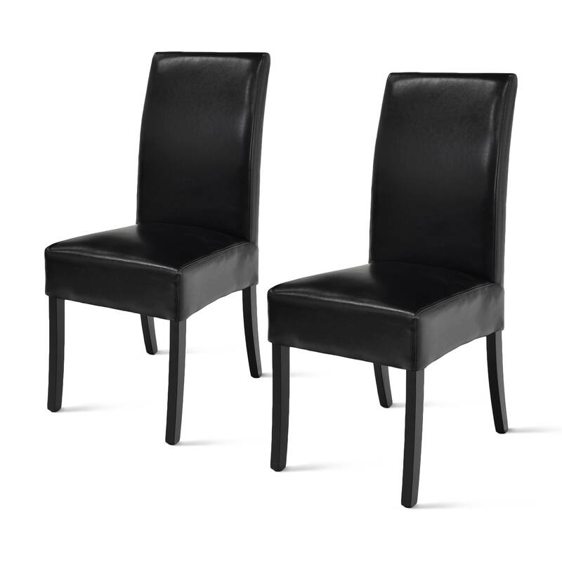 NPD Furniture Valencia Bicast Leather Dining Chair (Set of 2) - Black