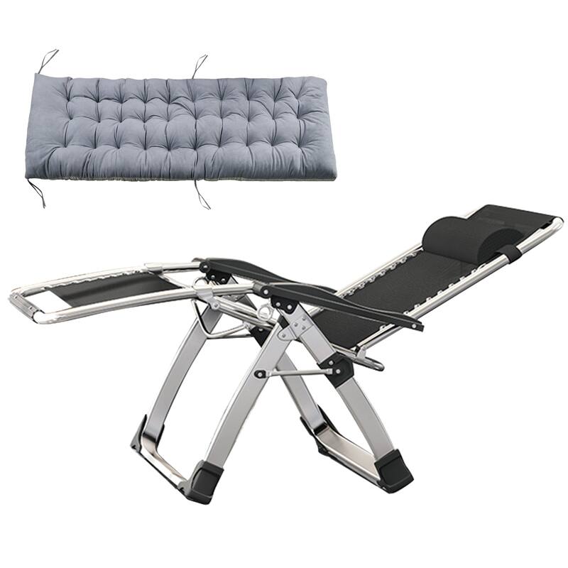 DoCred Zero Gravity Chair Folding Chaise Lounge Chair Patio Lawn Chair Outdoor Adjustable Recliner with Cushion and Cup Holder