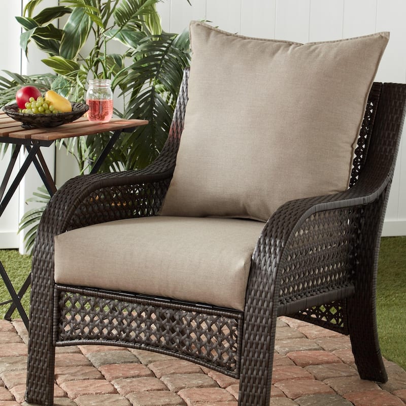 Sunbrella Fabric Outdoor 2-Piece Deep Seat Chair Cushion
