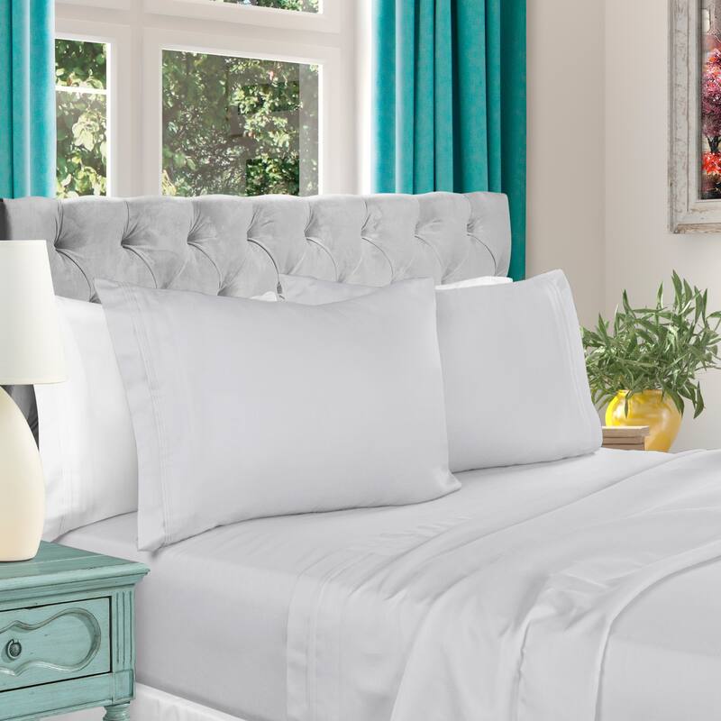 Egyptian Cotton 1000 Thread Count 4 Piece Bed Sheet Set by Superior - California King - Platinum