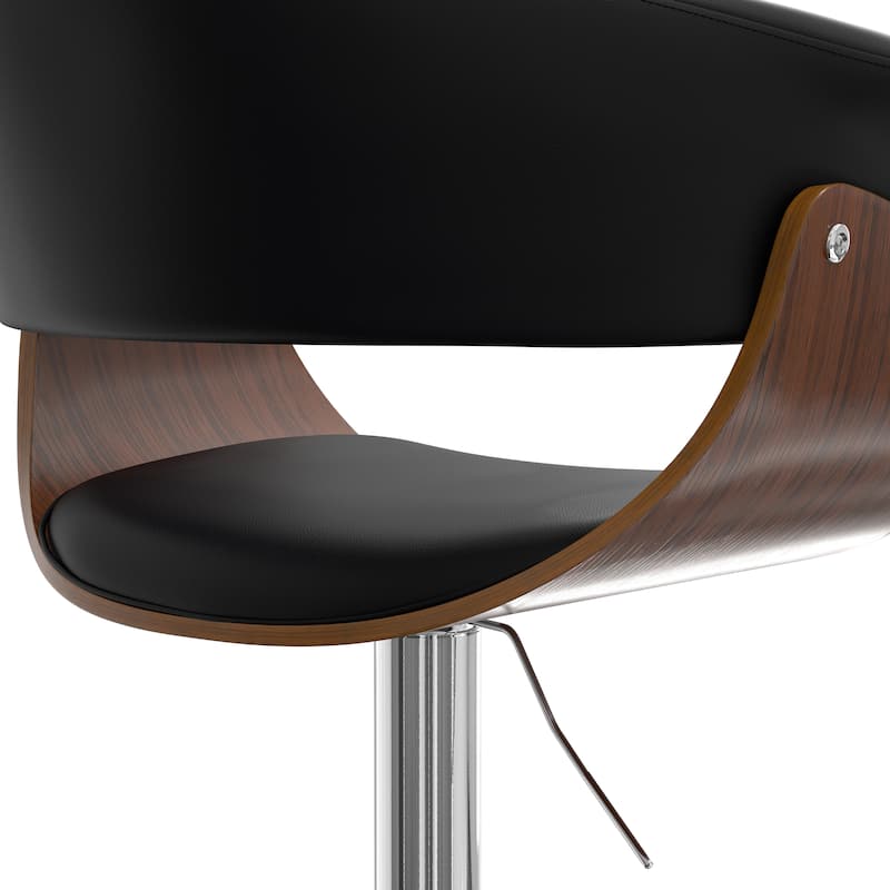WYNDENHALL Caylor Mid Century Modern Adjustable Swivel Bar Stool - 18.5" D x 23.8" W x 35.75-44"H