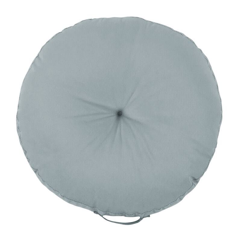 Sorra Home Solid Circle Tufted Floor Pillow with Handle