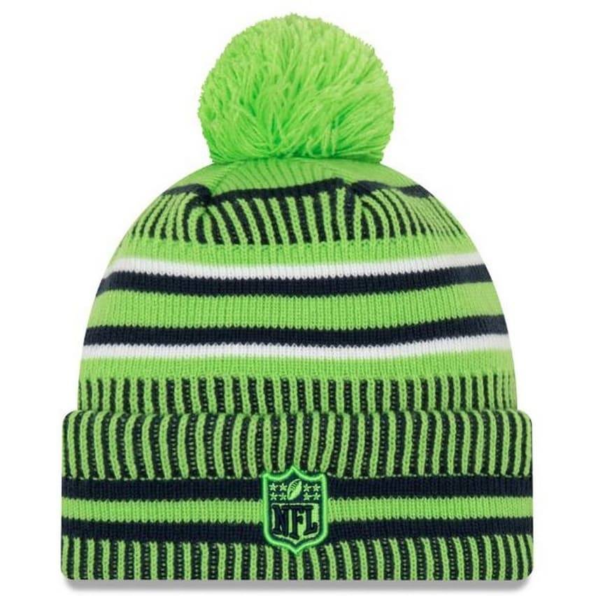 Shop New Era 2019 Nfl Seattle Seahawks Cuff Knit Hat Rev Home Beanie Stocking Cap Pom Overstock 29402137