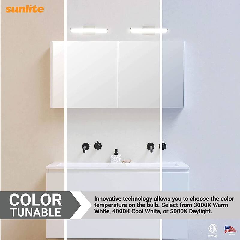 Sunlite 18 in. Brushed Nickel LED with Adjustable CCT 3000K 4000K 5000K Dimmable 1400 Lumen Linear Bar Vanity Light