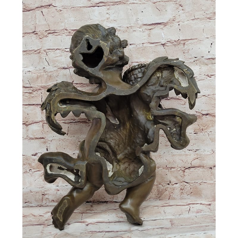 Hand Made A.Moreau Baby Boy Angel Putti Wall Mount Bronze Sculpture
