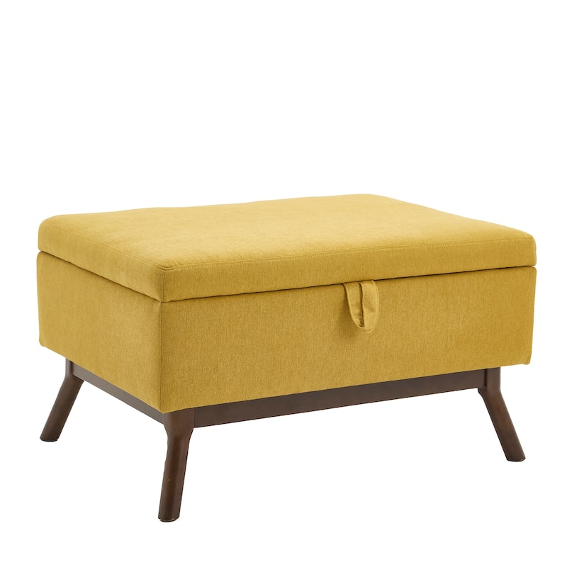 Mid-century Modern Square Coffee Table, Storage Ottoman with Flip Top, Shoe Bench with Hidden Storage Compartment
