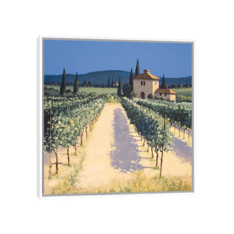 iCanvas "Vineyard Shadows" by David Short Framed Canvas Print - 18x18 - White