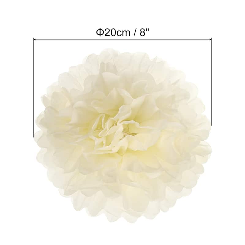 5Pcs 8" Tissue Pom Poms Paper Flowers Ball Party Wedding Decor - Beige