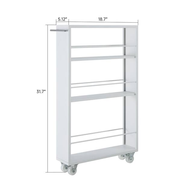 BIKAHOM 3- Tier Slide Out Storage Tower Kitchen Slim Slide Out Pantry-Using As A Rolling Spice Storage Rack