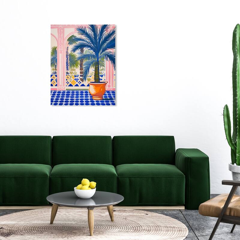 Wynwood Studio Canvas Architecture and Buildings Porticos I Blue and Sapphire Blue Modern & Contemporary Wall Art Canvas Print - 30 x 36