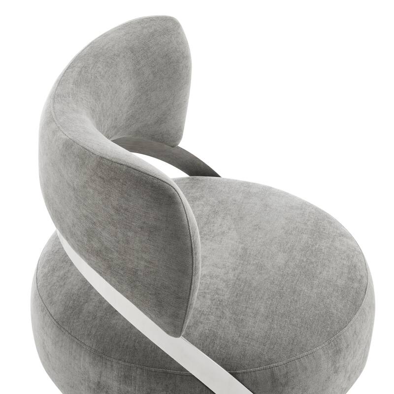 Aura Modern Gray and Chrome Accent Chair