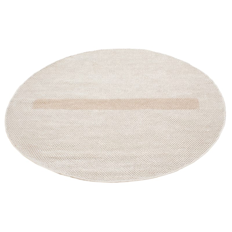 ECARPETGALLERY Braid weave Sienna White Wool Rug - 5'10 x 5'10