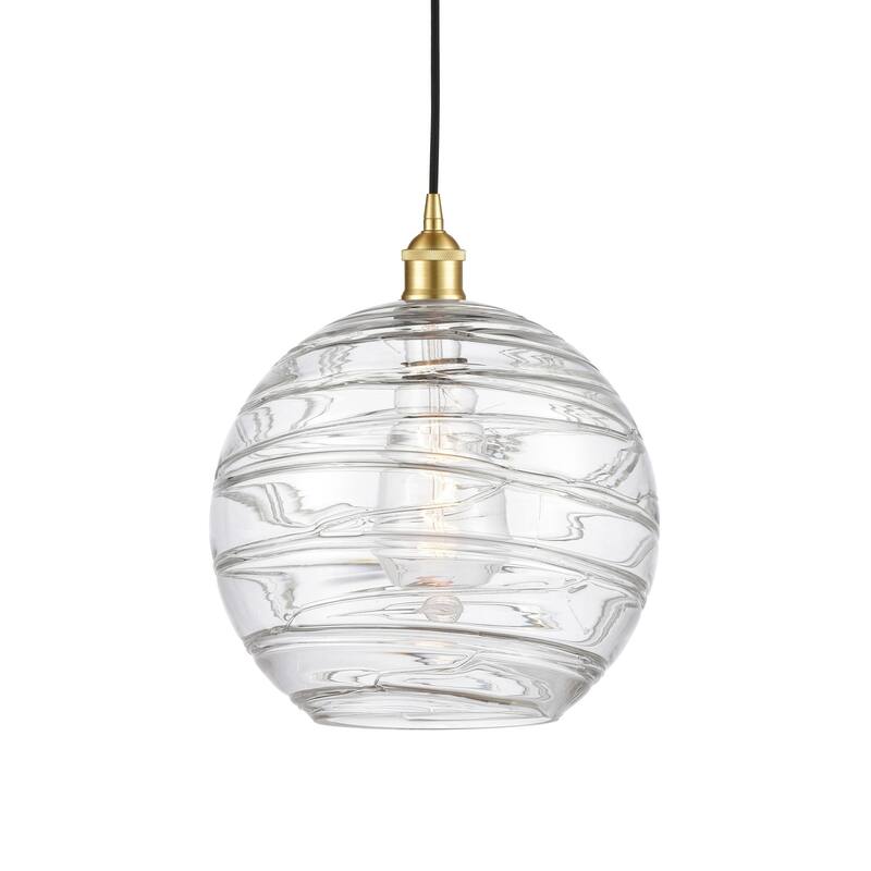 Innovations Lighting 616-1P-15-12 Athens Pendant Athens 12" Wide - Satin Gold / Clear Deco Swirl