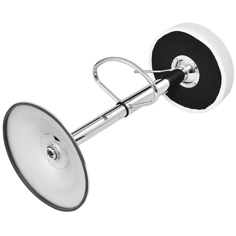 Gymax Set of 2 Adjustable Round Leather Seat Hydraulic Swivel Bar - See Details