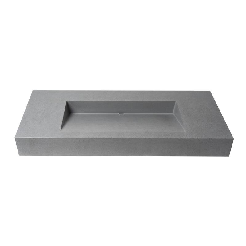 ALFI brand ABCO48R 48" Solid Concrete Rectangular Countertop Sink