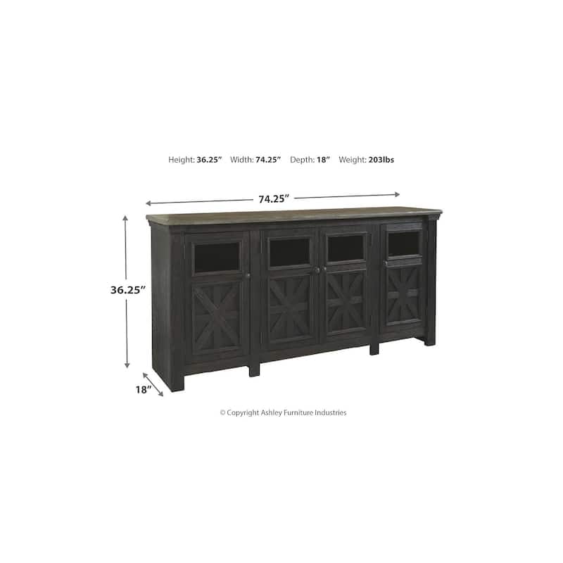 Tyler Creek Casual Extra Large TV Stand Black/Gray