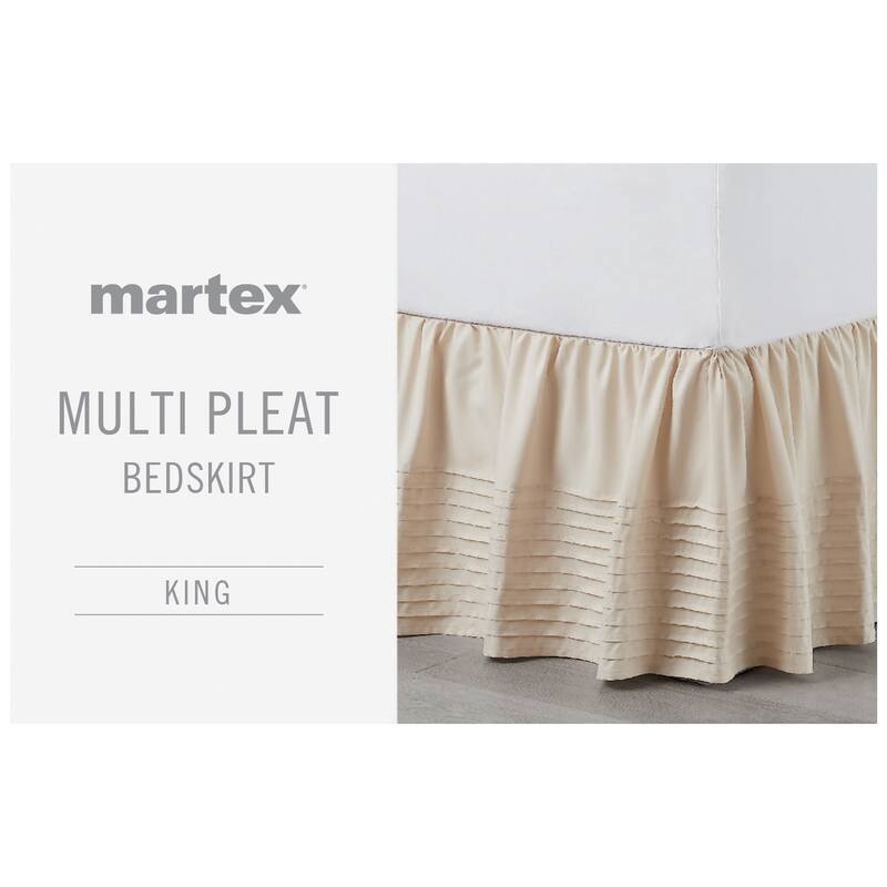 Martex Multi Pleat Solid Lightweight Easy Care Bed Skirt - King - Ivory