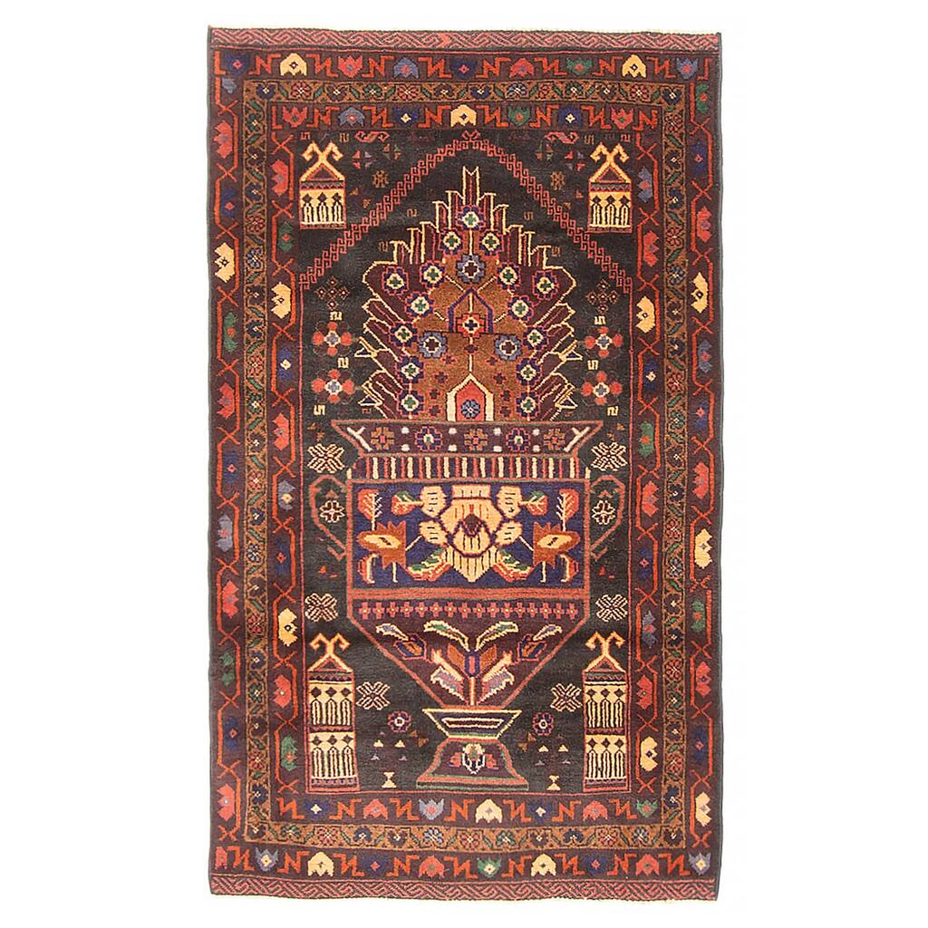 Teimani Black Rug 2'9" x 4'8" - 2'9 x 4'8