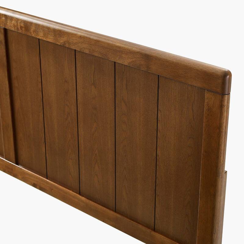 Widman Country Style King Size Walnut Wooden Headboard