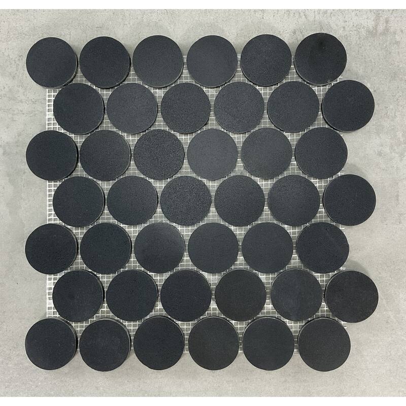 Basalt 1 7/8" Round Natural Stone Mosaic Wall And Floor Tile