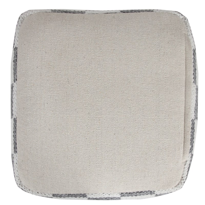 Modern 18 Inch Cotton Geometric Pouf Ottoman for Living Room
