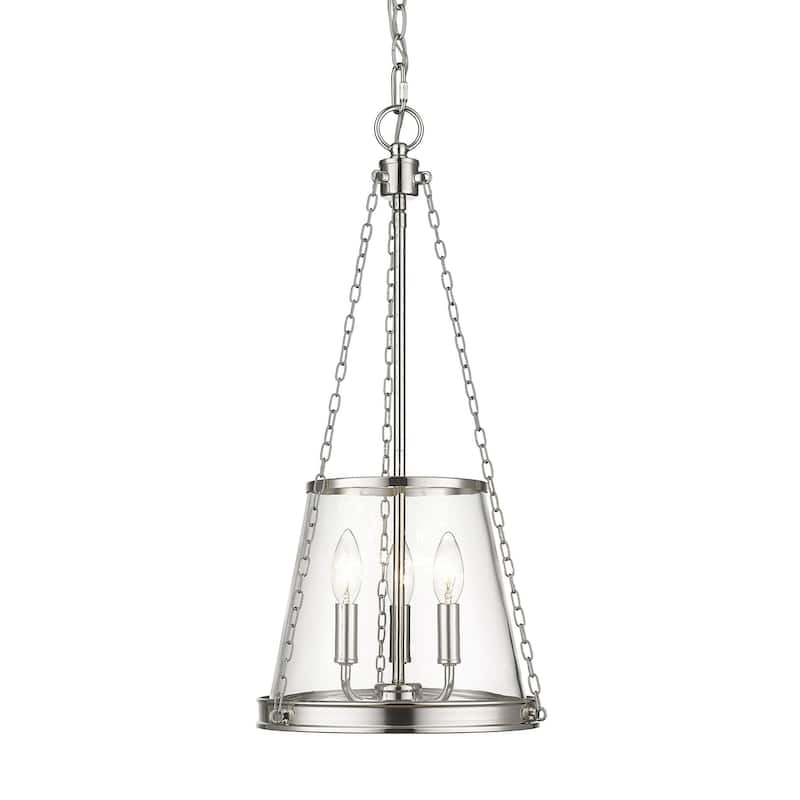 Z-Lite 341P12 Prescott 3 Light 12" Wide Pendant - Polished Nickel
