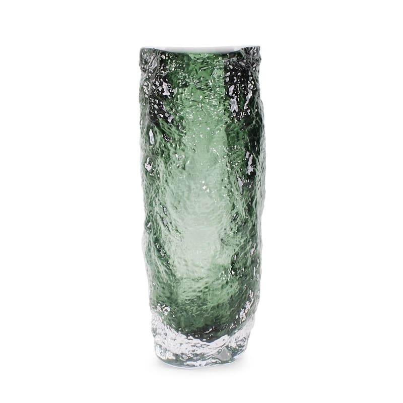 Emerald Crystalized Glass Vase