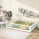 preview thumbnail 48 of 78, Twin/Full/Queen Size Floor Bed with Safety Guardrails, Toddler Floor Bed for Girls and Boys White - Queen