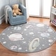 preview thumbnail 3 of 42, SAFAVIEH Carousel Kids Shaimaa Solar System Rug 3' Round - Grey/Lavender