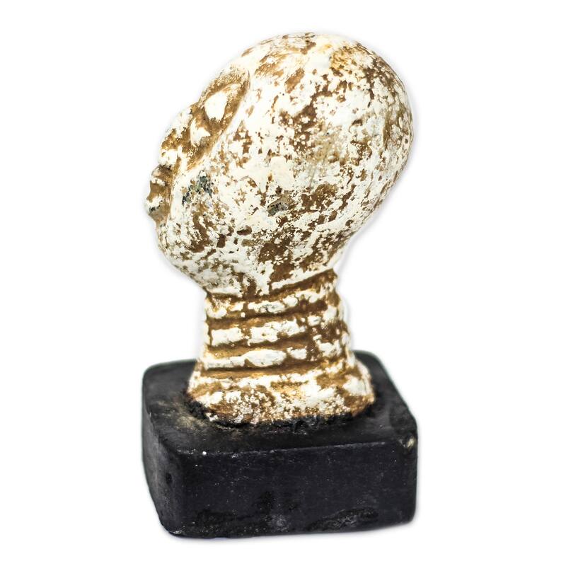 Novica Handmade Jolly Head Ceramic Sculpture