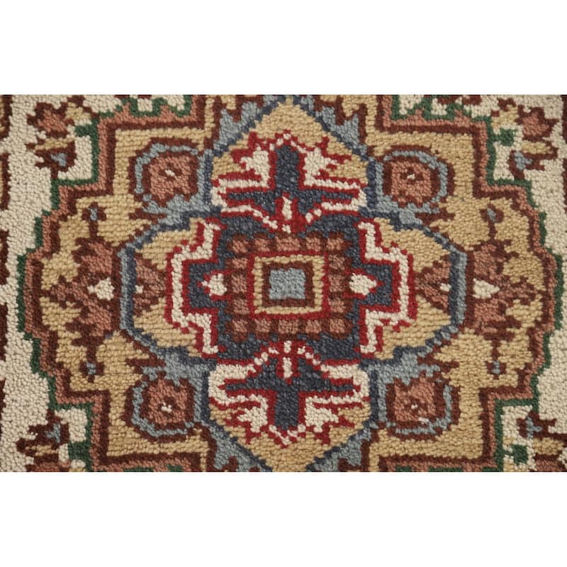 Geometric Heriz Serapi Oriental Runner Rug Handmade Wool Carpet - 2'6" x 7'5"