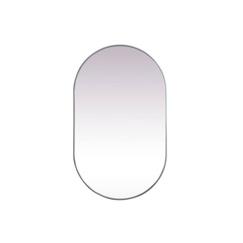 Indigo Home Metal Frame Oval Mirror 36x60 Inch - Silver