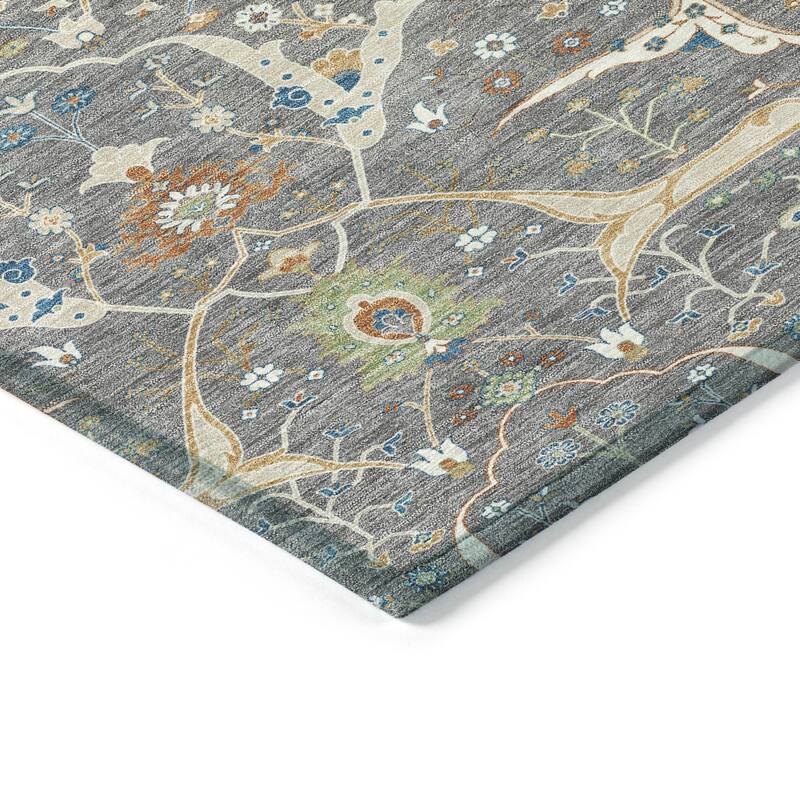 Machine Washable Indoor/ Outdoor Traditional Persian Chantille Rug