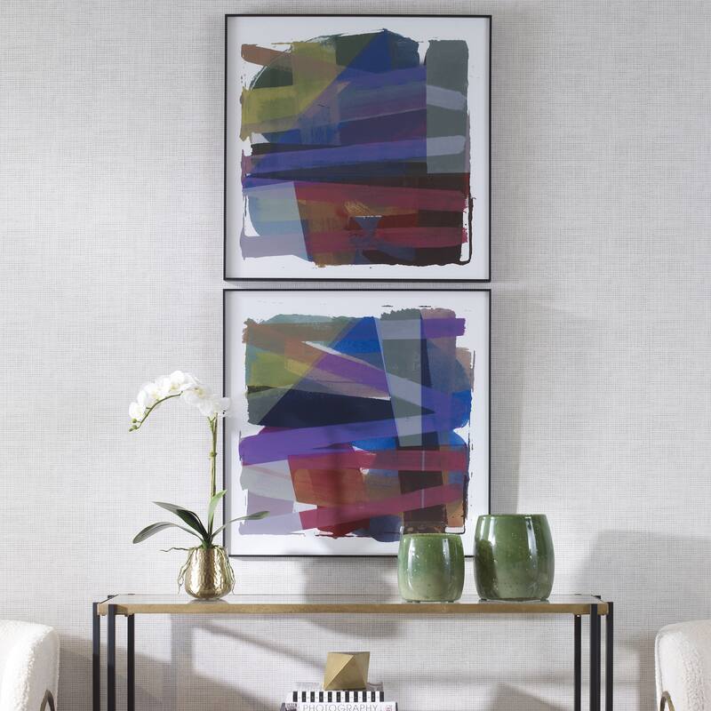 Uttermost Vivacious Abstract Framed Prints, Set/2 - 29.5"x29.5"x1.375"