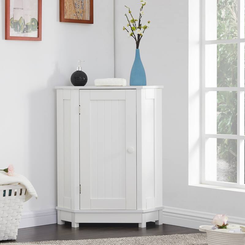 Bathroom Cabinet, Triangle Corner Storage Cabinet with Adjustable Shelf, Compact Bathroom Waterproof Cabinet Towel Cabinet