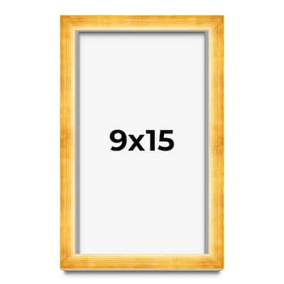 9x15 Shadow Box Frame Gold | 1.625 Inches Deep Real Wood Traditional