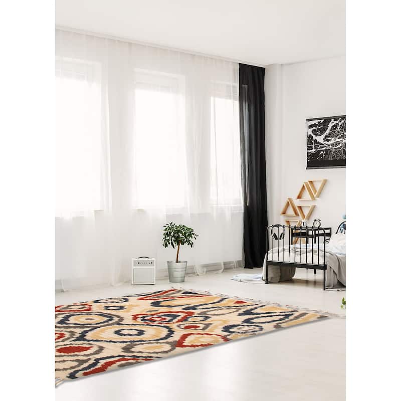 ECARPETGALLERY Hand-knotted Tangier Cream Wool Rug - 5'4 x 8'0