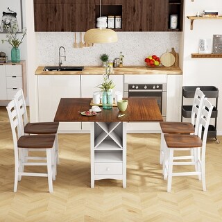 Farmhouse Counter Height 5-Piece Dining Table Set - Bed Bath & Beyond ...