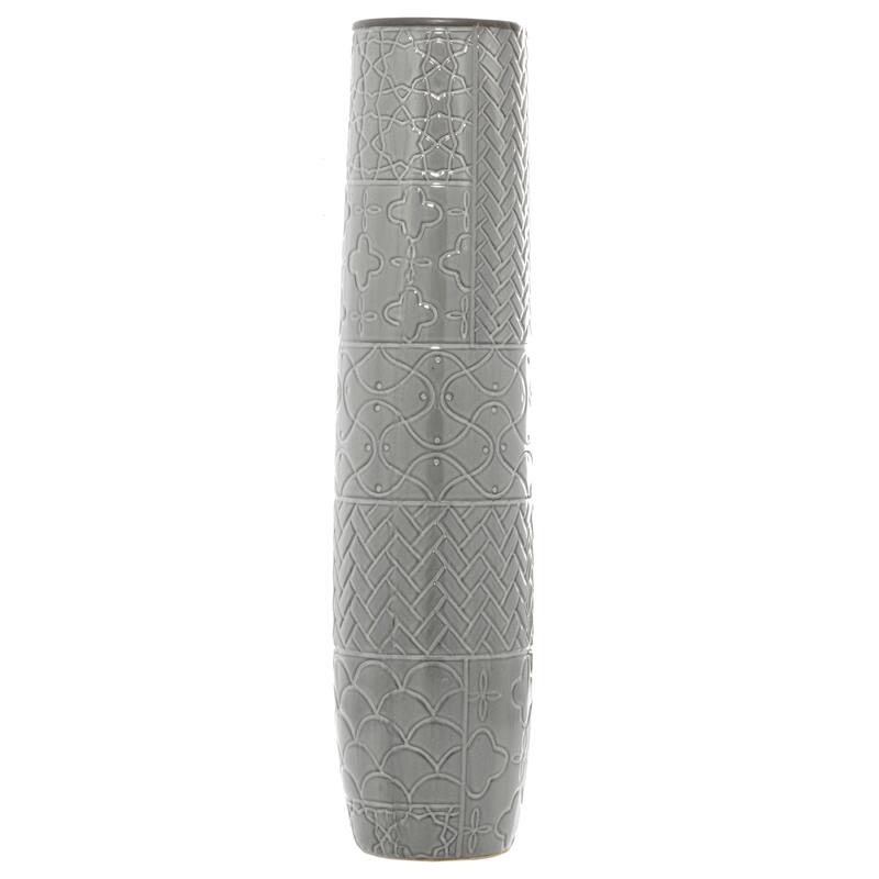 Ceramic Vase with Varying Patterns - Gray - Roche River Decor