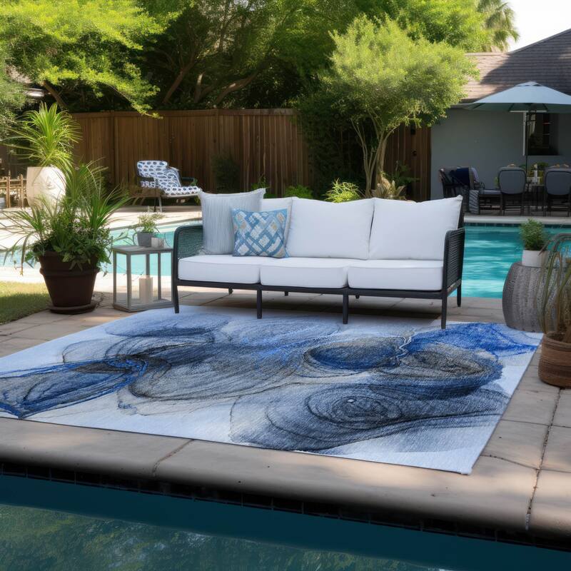 Bax Contemporary Abstract Weather Resistant Classic Meets Modern Outdoor Rug