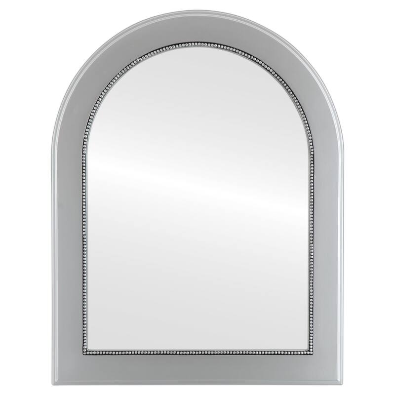 Yates Framed Vanity Mirror - Crescent Cathedral - 28.4x36.4 - Silver
