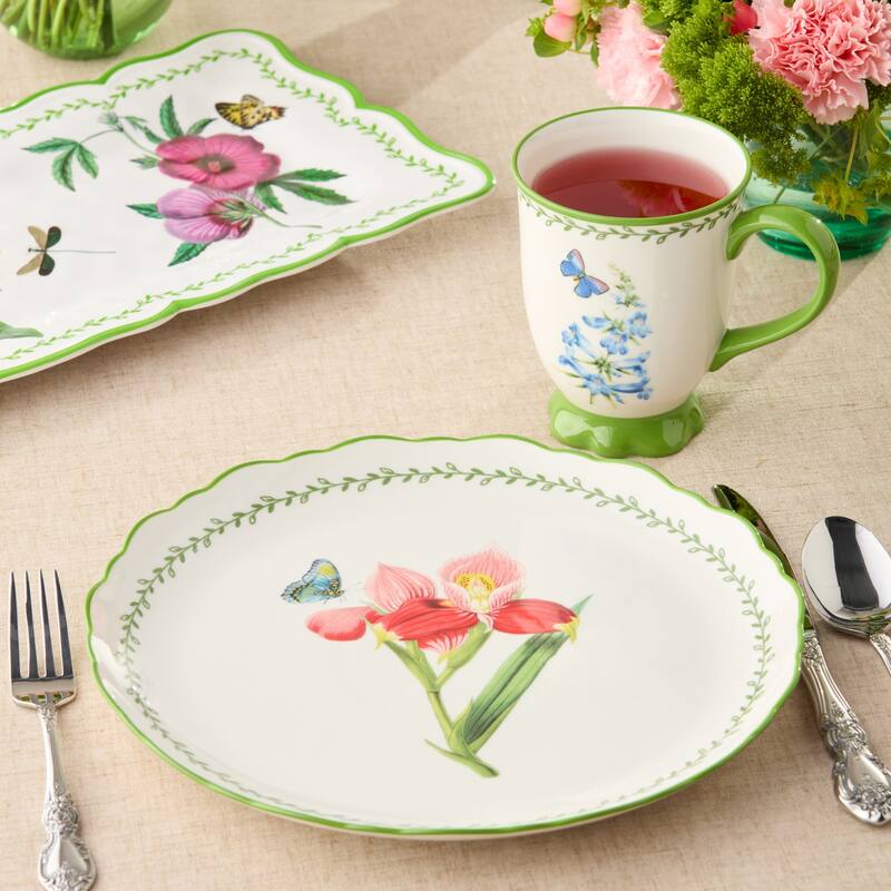 Certified International Mirabella 10.5" Dinner Plates, Set of 4 Assorted Designs - 10.50"L x 10.50"W x 1.00"H