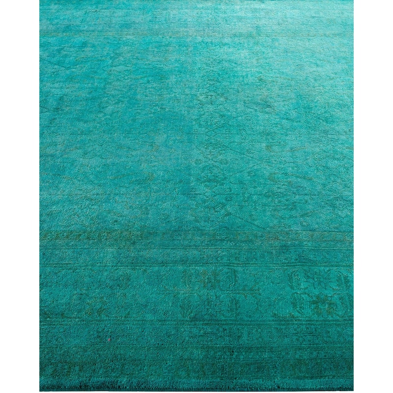Fine Vibrance One-of-a-Kind Hand-Knotted Area Rug - Green, 6' 1" x 9' 3" - 6' 1" x 9' 3"