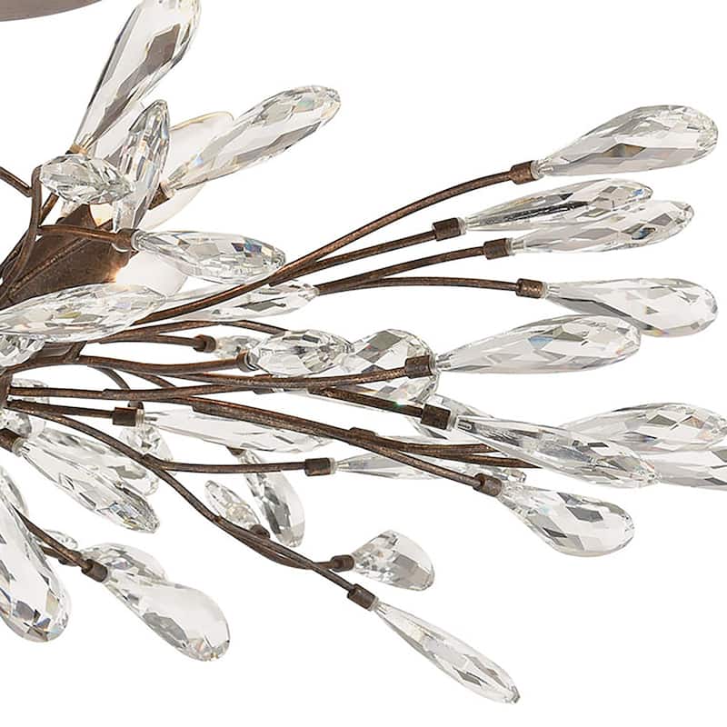 Elk Home Crislett Sunglow Bronze With Crystal 4 Light Semi Flush Mount