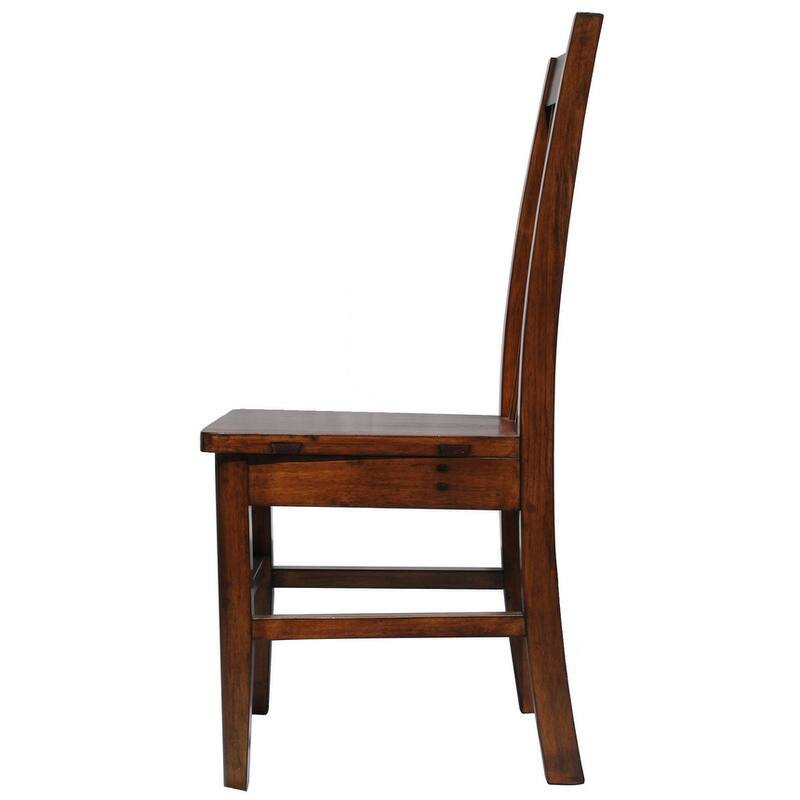 Dexter Upholstered Reclaimed Pine Slat Back Chair (Set of 2)