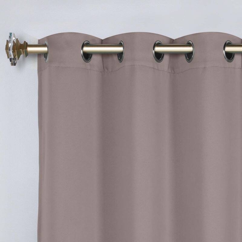 Superior Solid Machine Washable Room Darkening Grommet Blackout Curtains, Set of 2