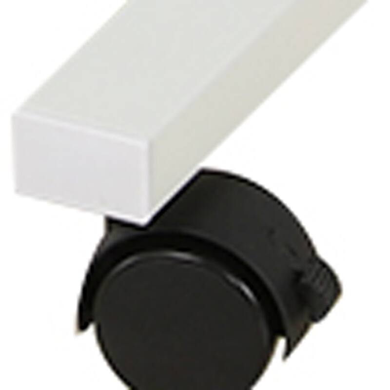 HomeRoots Adjustable White Wood and Stainless Steel Rolling Standing Desk