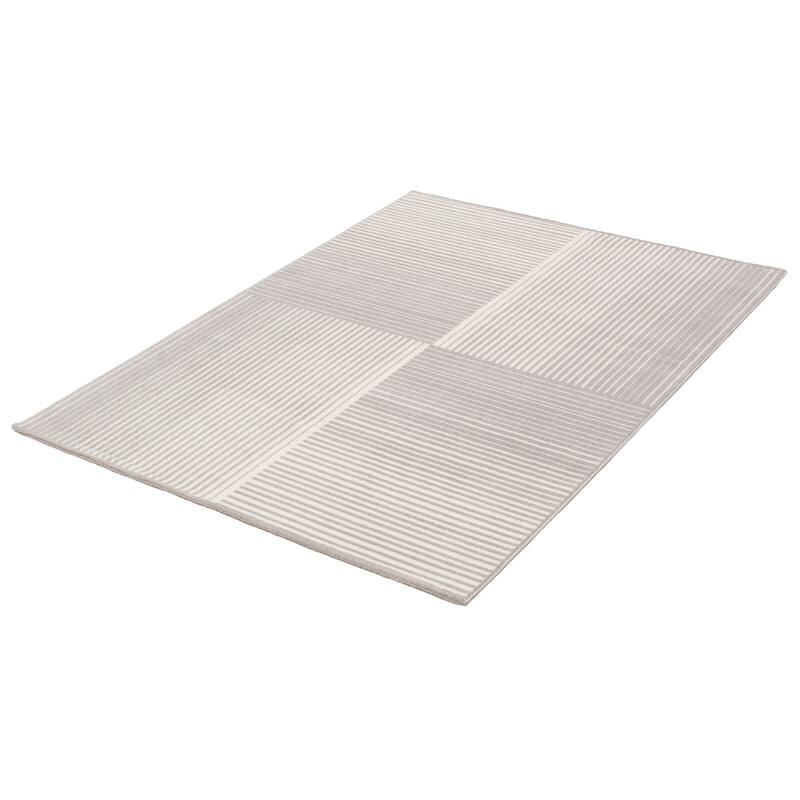 ECARPETGALLERY Ambiance White/Grey Modern & Contemporary Rug